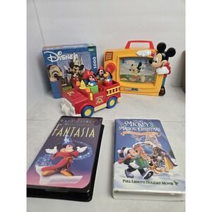 Vintage Mickey Mouse Toy Lot Walt Disney Movie Fire Truck VHS Anastasia Vintage